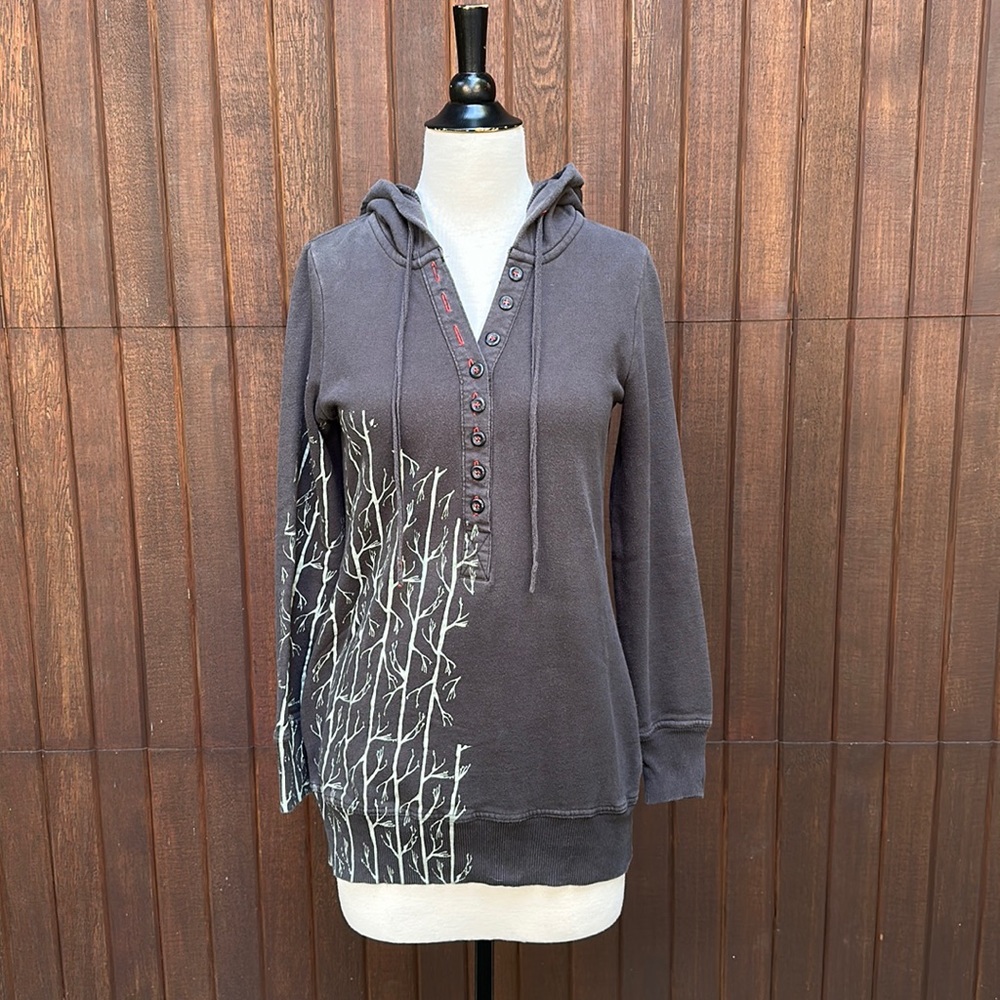Vintage Free People grey sweatshirt tunic with graphic, M